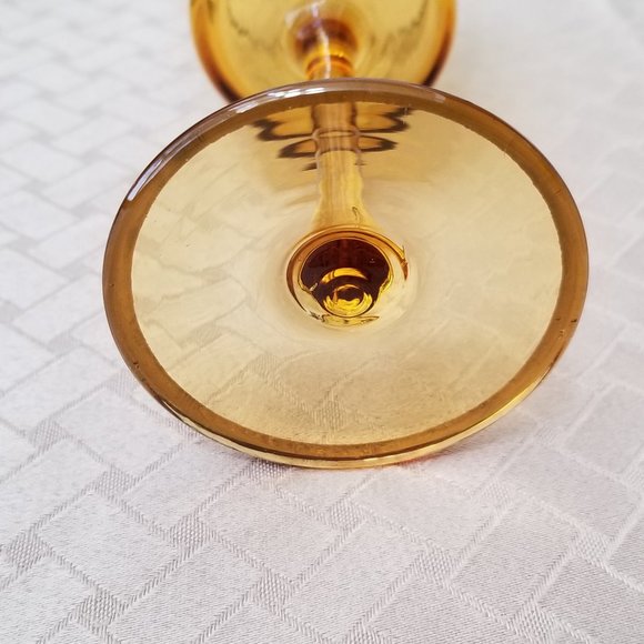 Toscany 4 Amber Stemware with Gold Rose Design - Picture 5 of 5